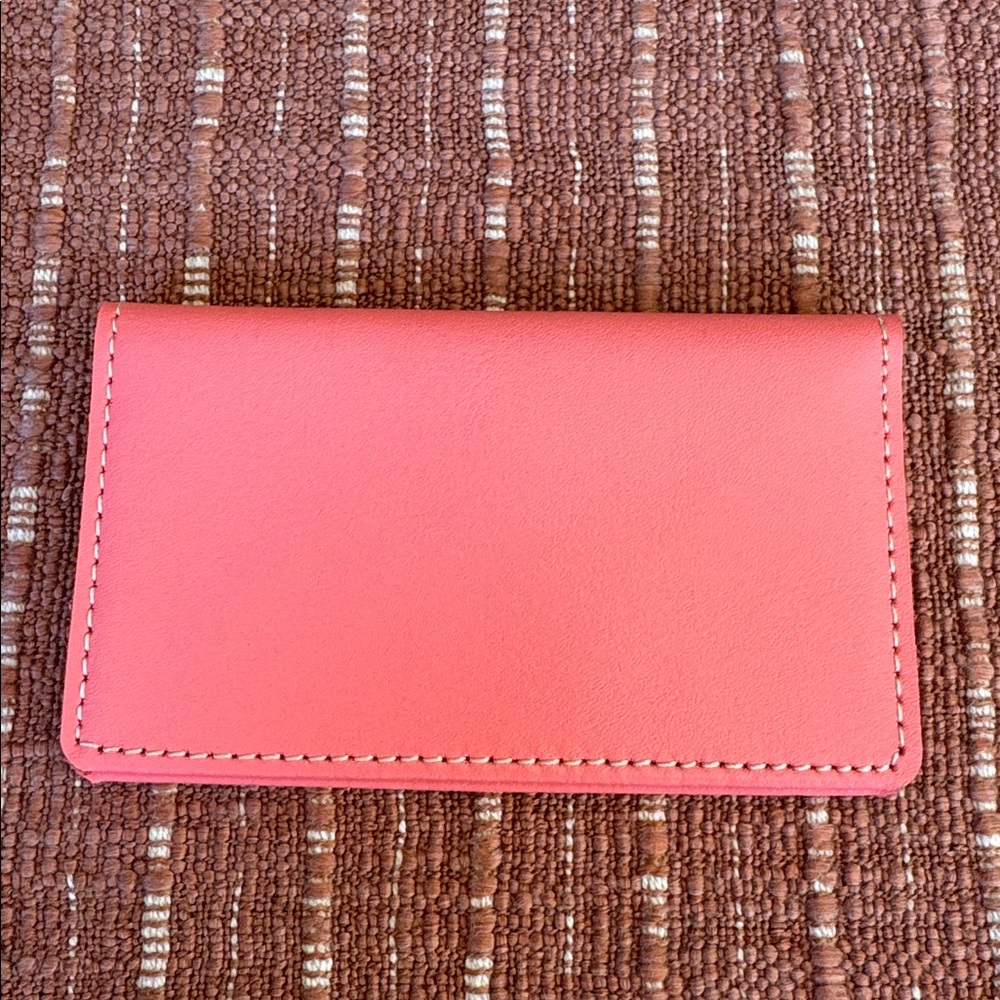 NWOT Coral Pink Leather Cardholder Wallet